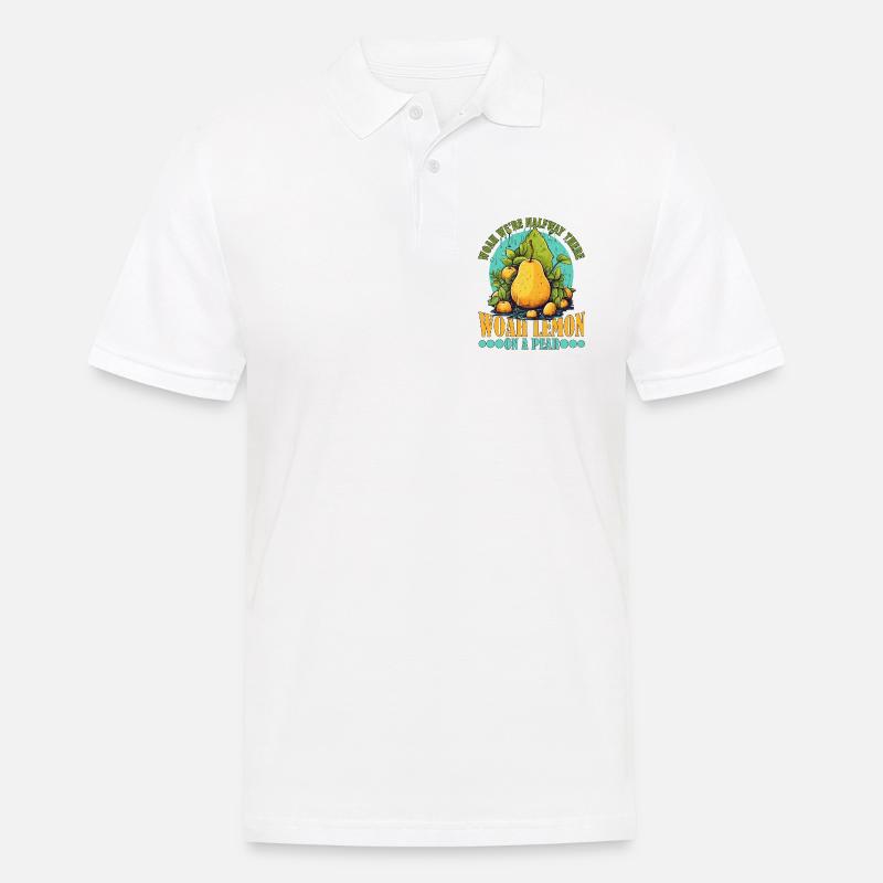 Woah We're Halfway There, Woah Lemon On A Pear 9 - Männer Poloshirt - Weiß