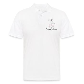 Hase Morgenmuffel lustig Kaffee Spruch - Männer Poloshirt - Weiß - Vorne - Kai (181cm)