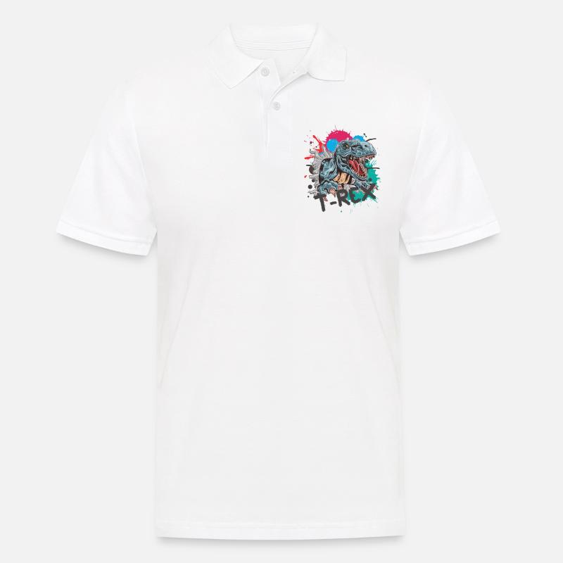 T-Rex - Männer Poloshirt - Weiß