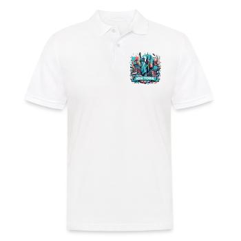 NYC, NEW YORK CITY, FREIHEITSSTATUE, MANHATTAN - Männer Poloshirt - Weiß - Vorne - Kai (181cm)