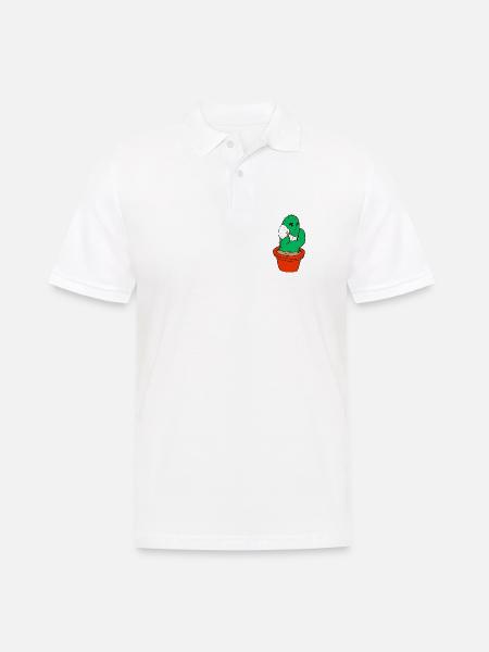 Kindermotiv: Kaktus rasiert sich - Männer Poloshirt - Weiß