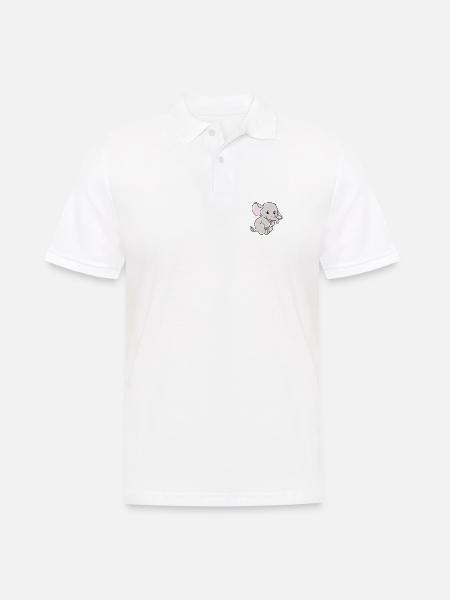 Elefant - Männer Poloshirt - Weiß