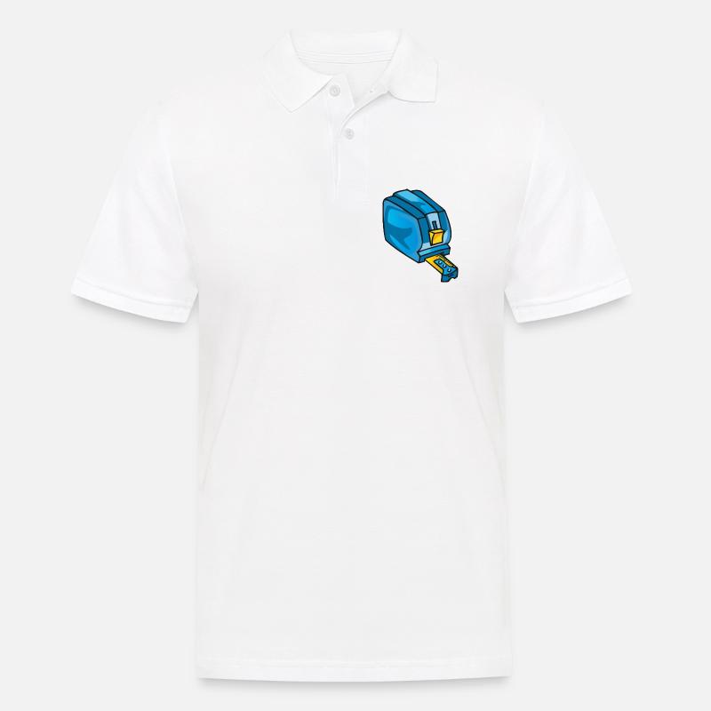 Rollmeter, tool, Compteur de rouleaux - Männer Poloshirt - Weiß