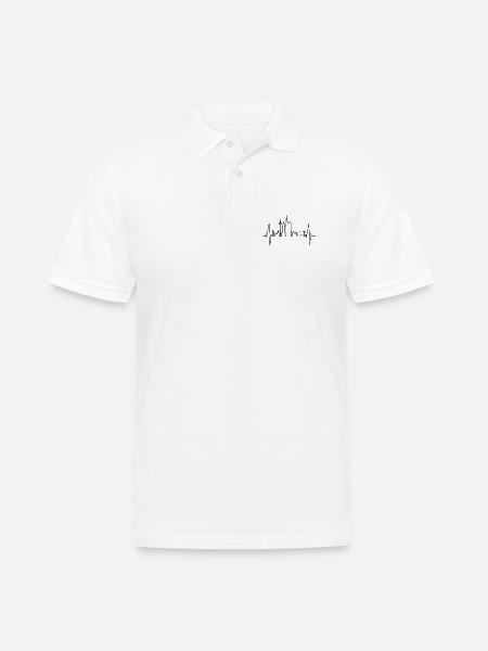 Frankfurt Skyline Herzschlag Fan Liebe Herz Hessen - Männer Poloshirt - Weiß