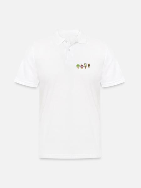 Eis Eisdiele Eiscafe - Männer Poloshirt - Weiß