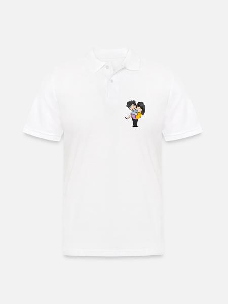 Paar Pärchen - Männer Poloshirt - Weiß