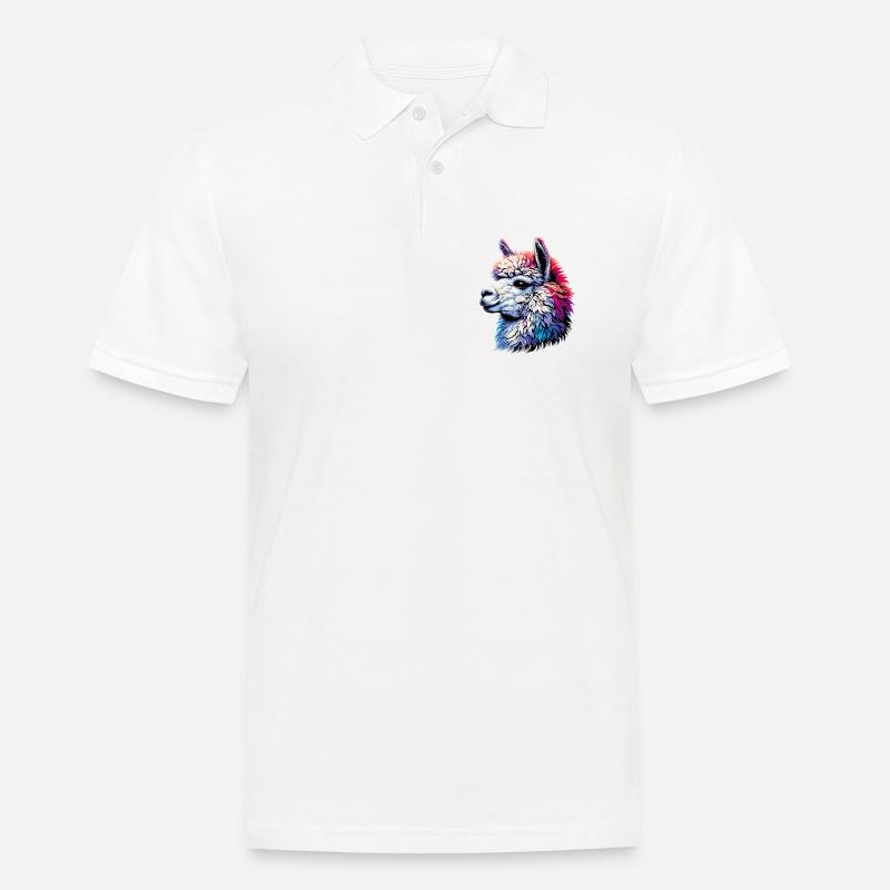 Alpaka - Männer Poloshirt - Weiß