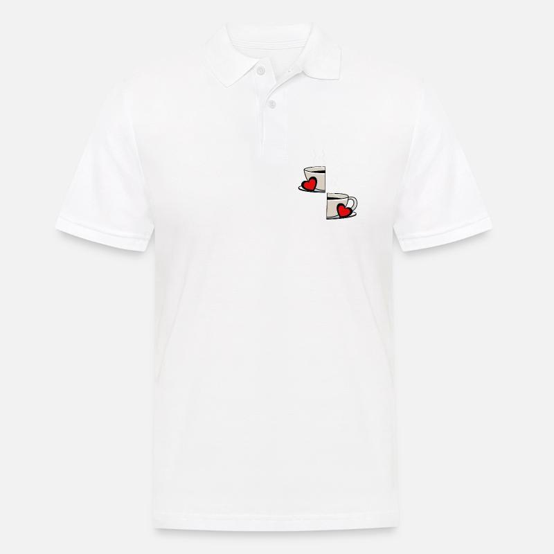 Valentin Kaffee Partnerschaft Kaffeetasse Partner - Männer Poloshirt - Weiß