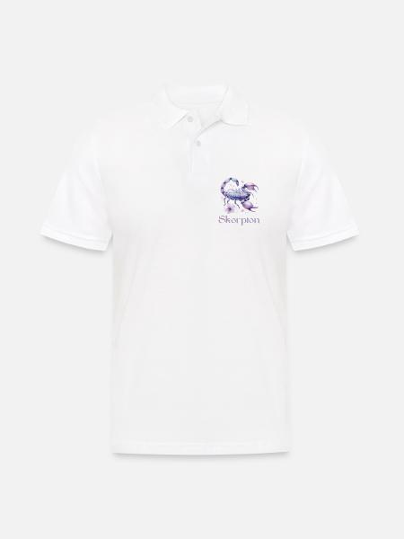 Elegantes Skorpion Sternzeichen Aquarell Geschenk - Männer Poloshirt - Weiß