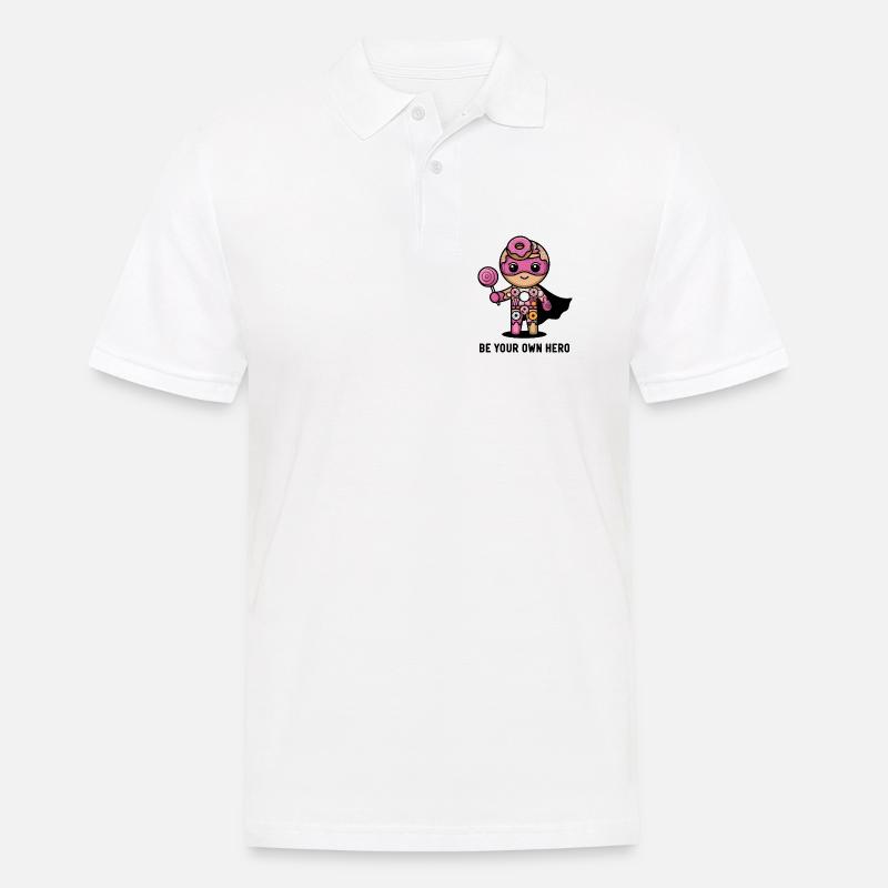 Sei dein eigener Helden-Donut-Charakter - Männer Poloshirt - Weiß