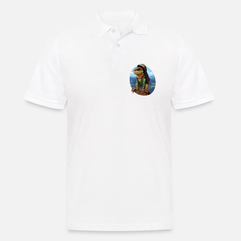 Eidechsen Bergsteiger / Wandern Eidechse - Männer Poloshirt - Weiß