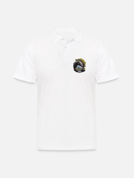 Drachen Drache - Männer Poloshirt - Weiß