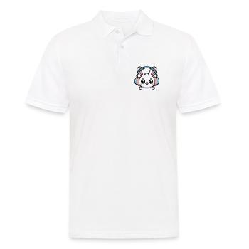  Hase Mit Kopfhörern Coole Musikliebhaber - Männer Poloshirt - Weiß - Vorne - Kai (181cm)