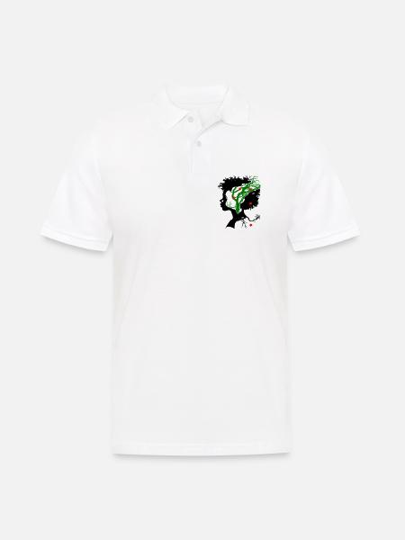 Abstract tree with flowers - Men's Polo Shirt - white