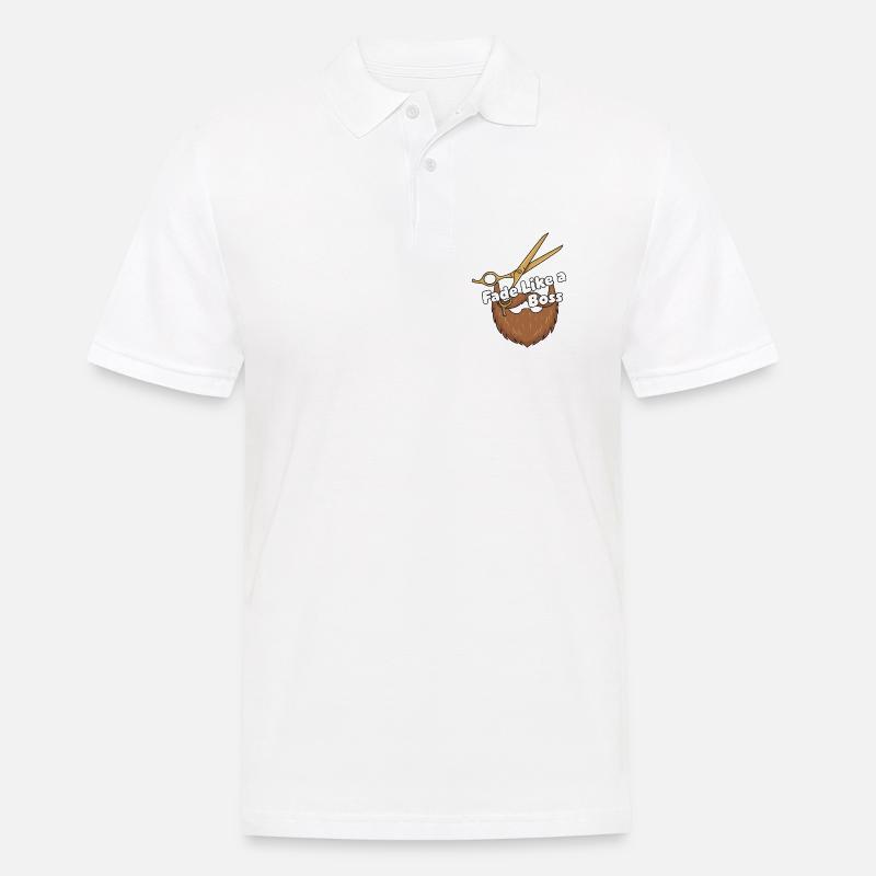 Fade Like a... Bart Scheren - Männer Poloshirt - Weiß