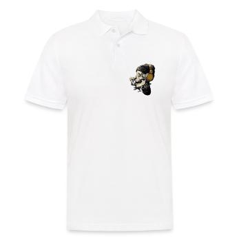 Headphone Skull with Flower - Men's Polo Shirt - white - Front - Kai (181cm)