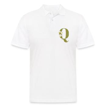 Lettre q vert marguerites - Polo Homme - blanc - Devant - Kai (181cm)