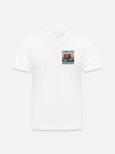 Computer Whisperer Shirt IT Tech Support Nerds - Männer Poloshirt - Weiß