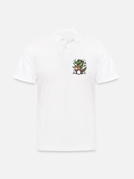 Schlagzeug Schlagzeuger - Männer Poloshirt - Weiß
