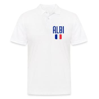 Albi France Flag Emblem - Men's Polo Shirt - white - Front - Kai (181cm)