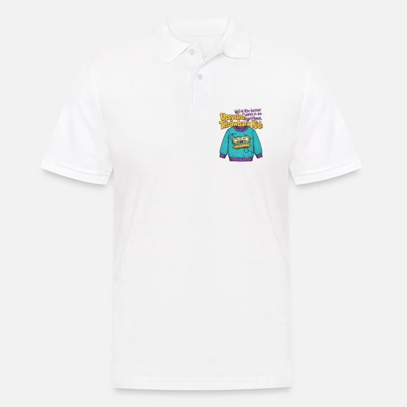 90er Upcycled Throwback Retro Kassette - Männer Poloshirt - Weiß
