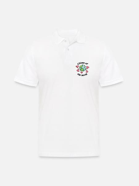 Weltbürger - Männer Poloshirt - Weiß