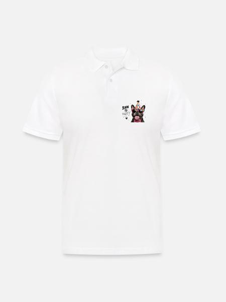  Born To Party Französische Bulldogge Partyhund - Männer Poloshirt - Weiß