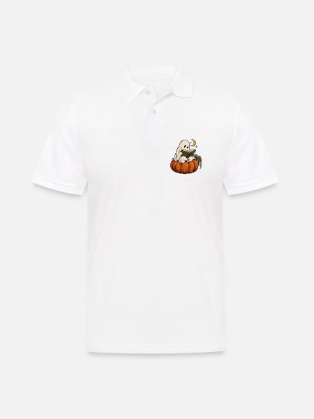Lesestunde im Kürbislicht - Männer Poloshirt - Weiß