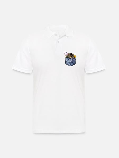 Kätzchen Tasche - Männer Poloshirt - Weiß