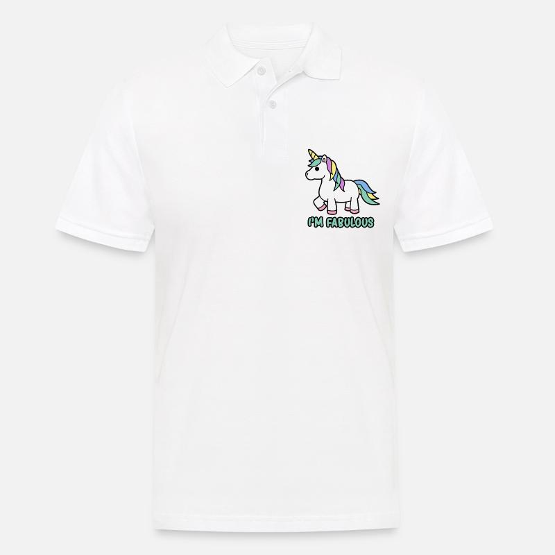I'M FABULOUS Einhorn - Männer Poloshirt - Weiß