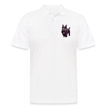 Mittelschnauze Standard Schnauzer Hund Illustration - Männer Poloshirt - Weiß - Vorne - Kai (181cm)