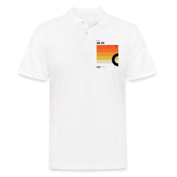 80er Design Kassette Label Motiv Farbverlauf - Männer Poloshirt - Weiß - Vorne - Kai (181cm)