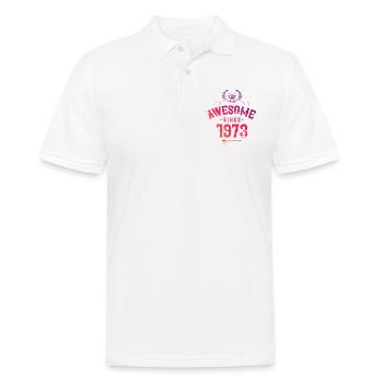 1973 awesome since - Männer Poloshirt - Weiß - Vorne - Kai (181cm)