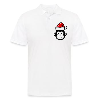 Monkey Christmas Xmas Comic - Men's Polo Shirt - white - Front - Kai (181cm)