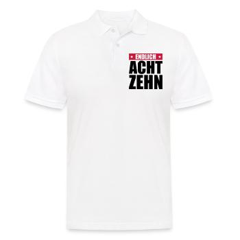 endlich 18 jahre - Männer Poloshirt - Weiß - Vorne - Kai (181cm)