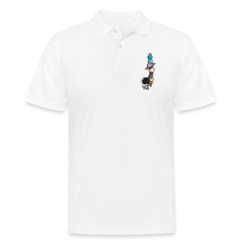 Astronaut Eis Essen Planeten Lustig - Männer Poloshirt - Weiß - Vorne - Kai (181cm)