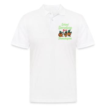 Schulsekretärin Liebt Spielereien St. Patricks Day - Männer Poloshirt - Weiß - Vorne - Kai (181cm)