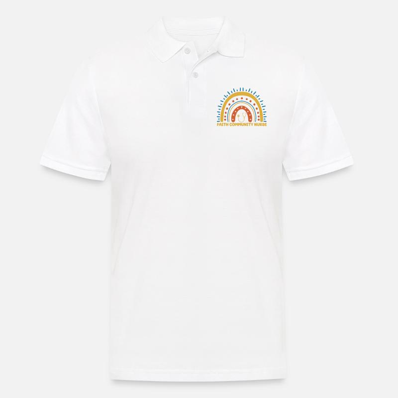 Gemeindekrankenschwester Boho Regenbogen - Männer Poloshirt - Weiß