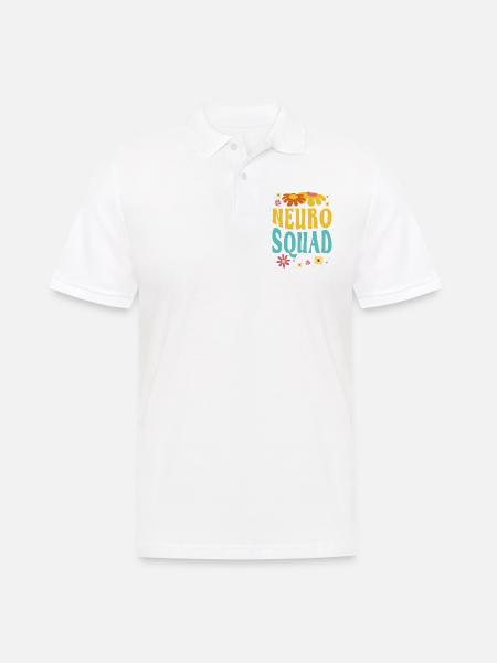 Neuro Squad Neurowissenschaften Blumen Outfit - Männer Poloshirt - Weiß