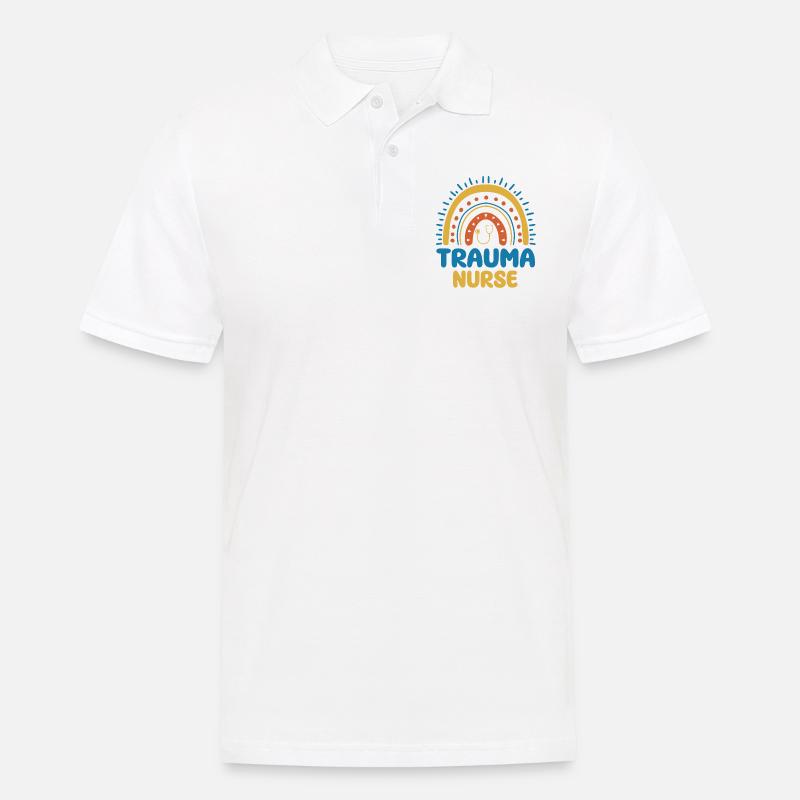 Trauma Krankenschwester Boho Regenbogen Design - Männer Poloshirt - Weiß