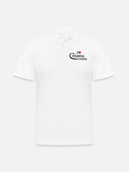 Ich liebe Angeln - Männer Poloshirt - Weiß