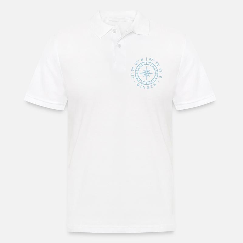 Bingen – Kompass - Männer Poloshirt - Weiß