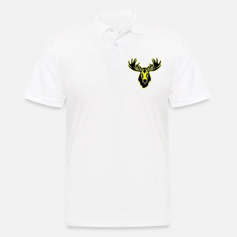 Elch Kopf Porträt Symbol - Männer Poloshirt - Weiß