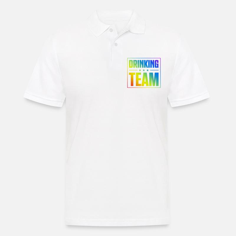 Drinking Team - Männer Poloshirt - Weiß