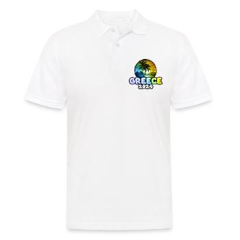 Grèce 2024 Palmiers Multicolores - Polo Homme - blanc - Devant - Kai (181cm)