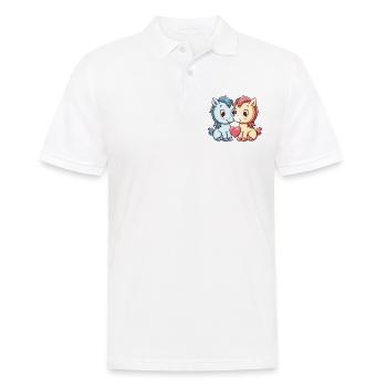 Cheval Couple Amour Couple Amoureux - Polo Homme - blanc - Devant - Kai (181cm)
