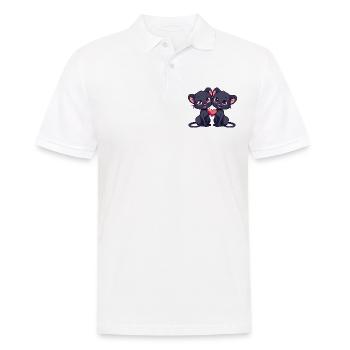 Panther Paar Verliebt Valentinstag - Männer Poloshirt - Weiß - Vorne - Kai (181cm)