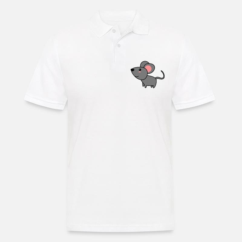 Maus Comic Tier - Männer Poloshirt - Weiß