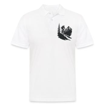 Aventure en VTT dans la nature - Polo Homme - blanc - Devant - Kai (181cm)