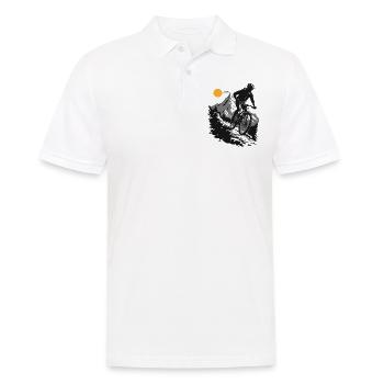 Aventure en VTT dans la nature - Polo Homme - blanc - Devant - Kai (181cm)
